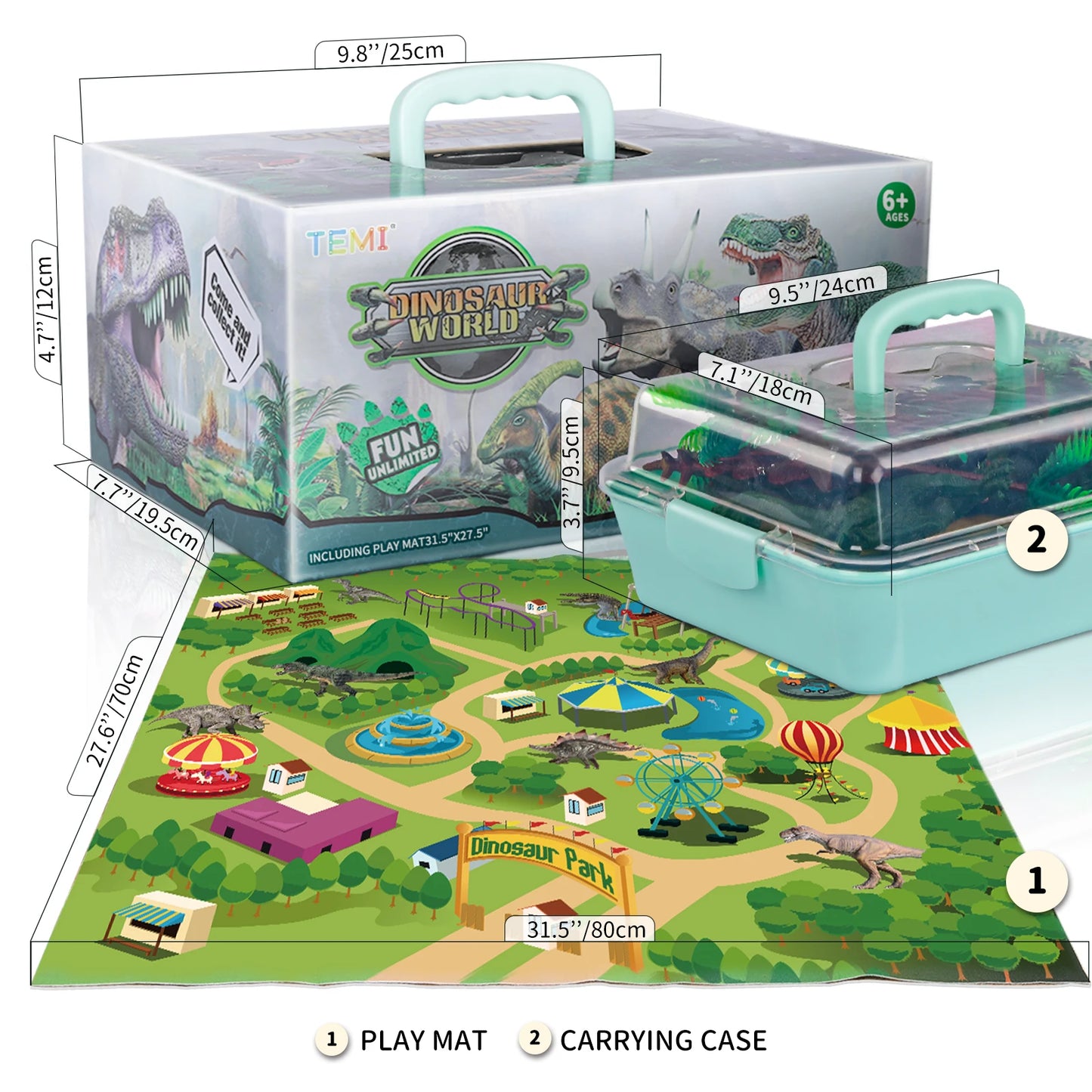 Jungle Play Mat - 9 dinosaurs included