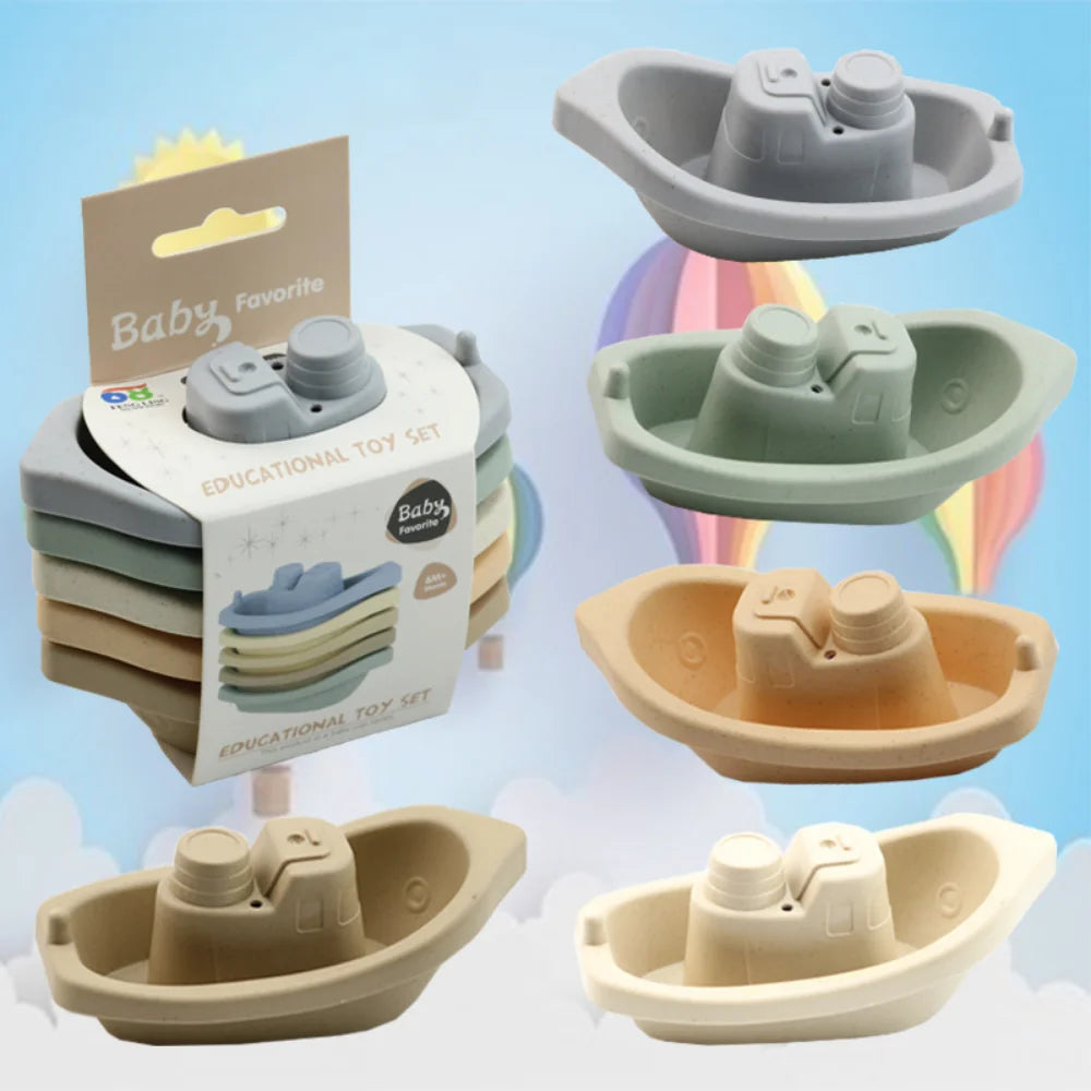 stacking boat bath toy set