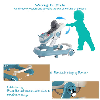 Foldable Push Walker with Brakes, Speed Control.