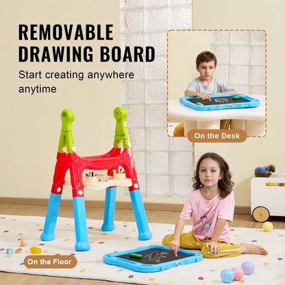 VEVOR Children Magnetic Drawing Board Painting Art Easel with Chalkboard