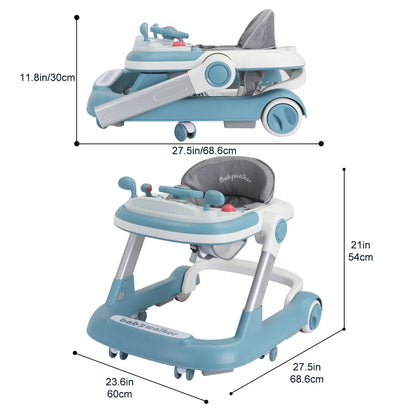 Foldable Push Walker with Brakes, Speed Control.